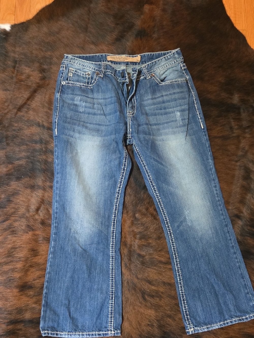 Rock & Roll Men's Faded Blue Relaxed Jeans
